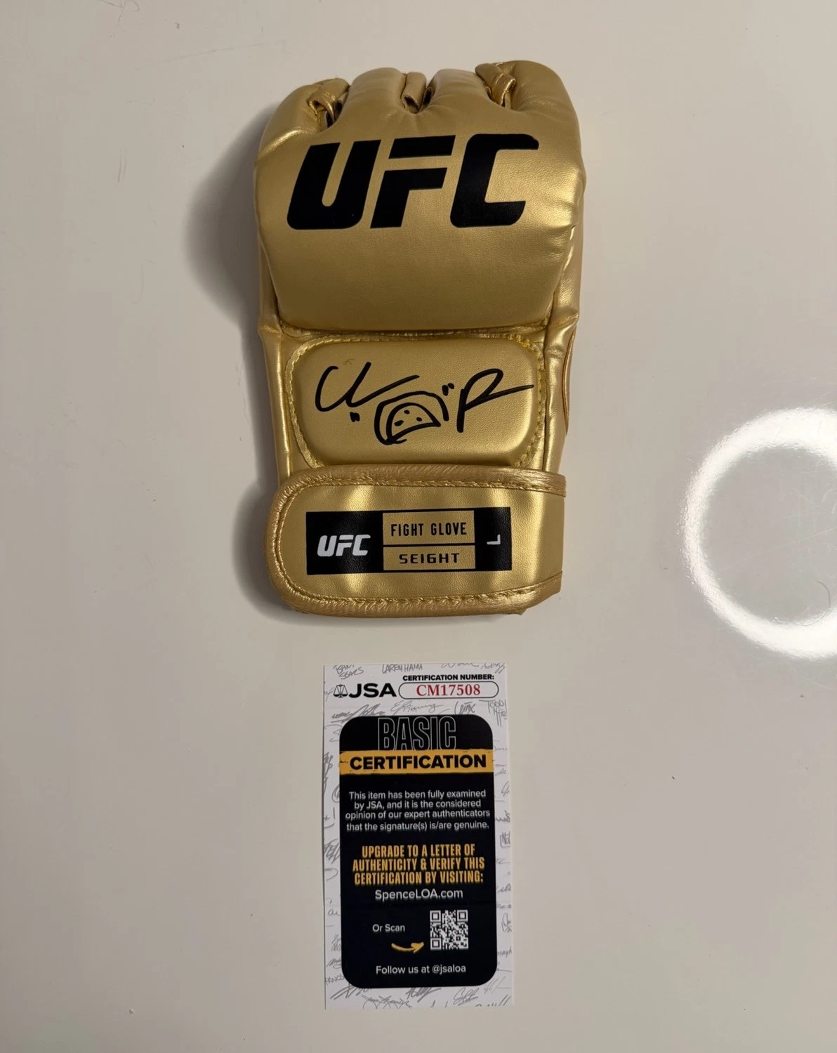 Chris Padilla Autographed Gold UFC Glove MMA Rare Taco JSA COA