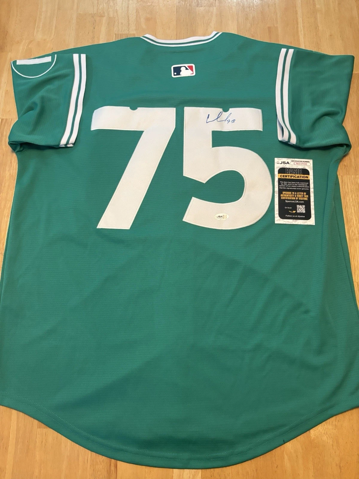 CARLOS NARVAEZ SIGNED Autographed BOSTON RED SOX CITY CONNECT JERSEY JSA COA