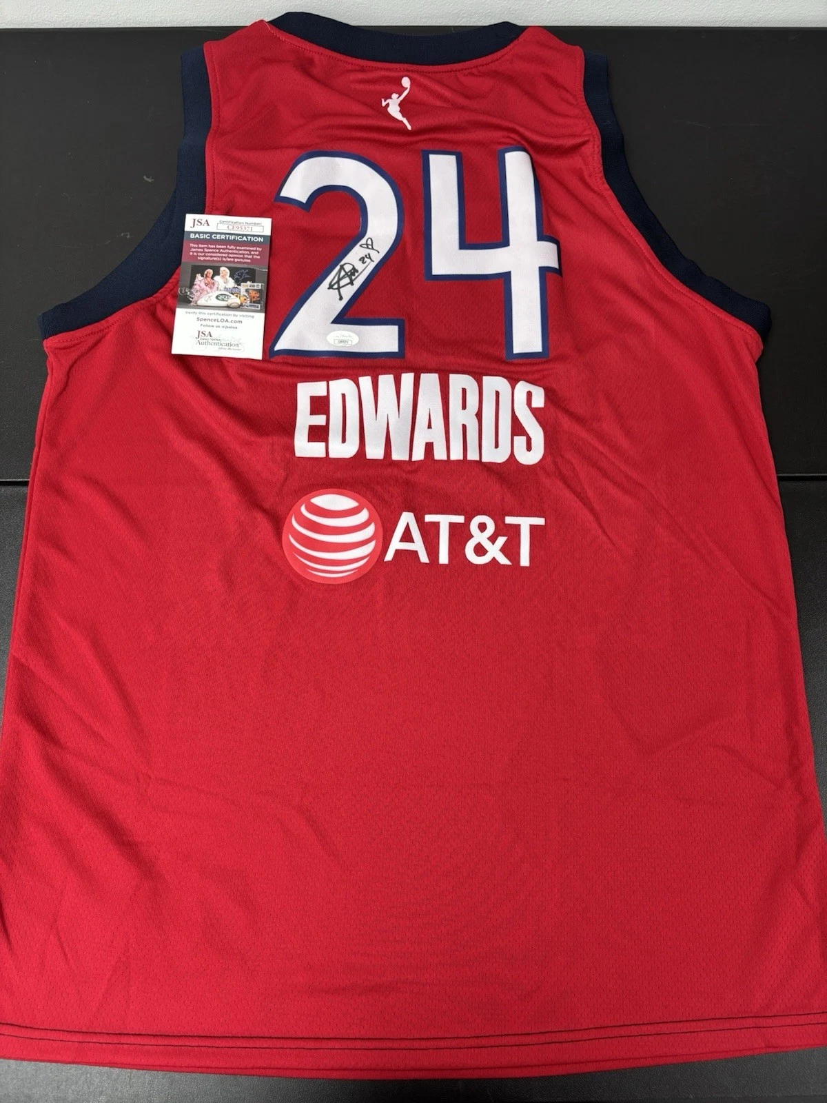 Aaliyah Edwards Washington Mystics Autographed Jersey JSA COA