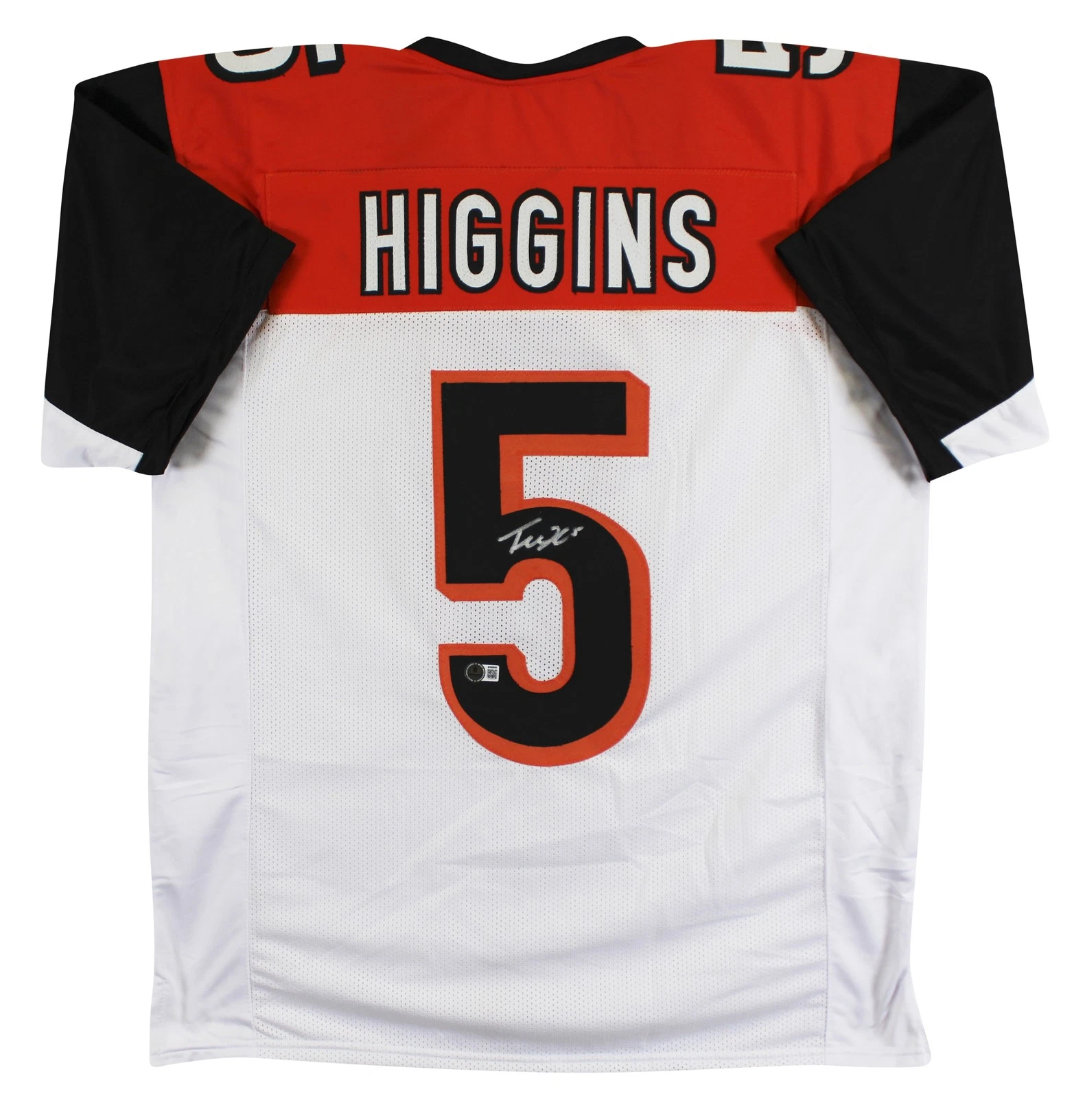 Tee Higgins Authentic Signed White Pro Style Jersey Autographed BAS 2