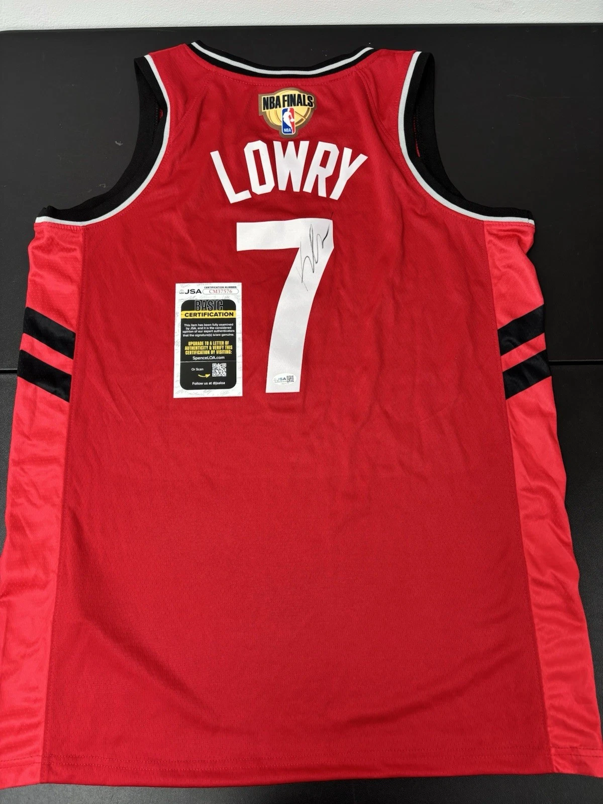 Kyle Lowry Signed Autographed Toronto Raptors Jersey JSA Coa. 2019 Finals Patch