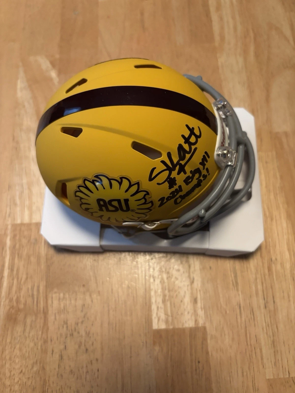 Cam Skattebo Arizona State  Signed Autographed Inscribed  Mini Helmet. JSA Coa