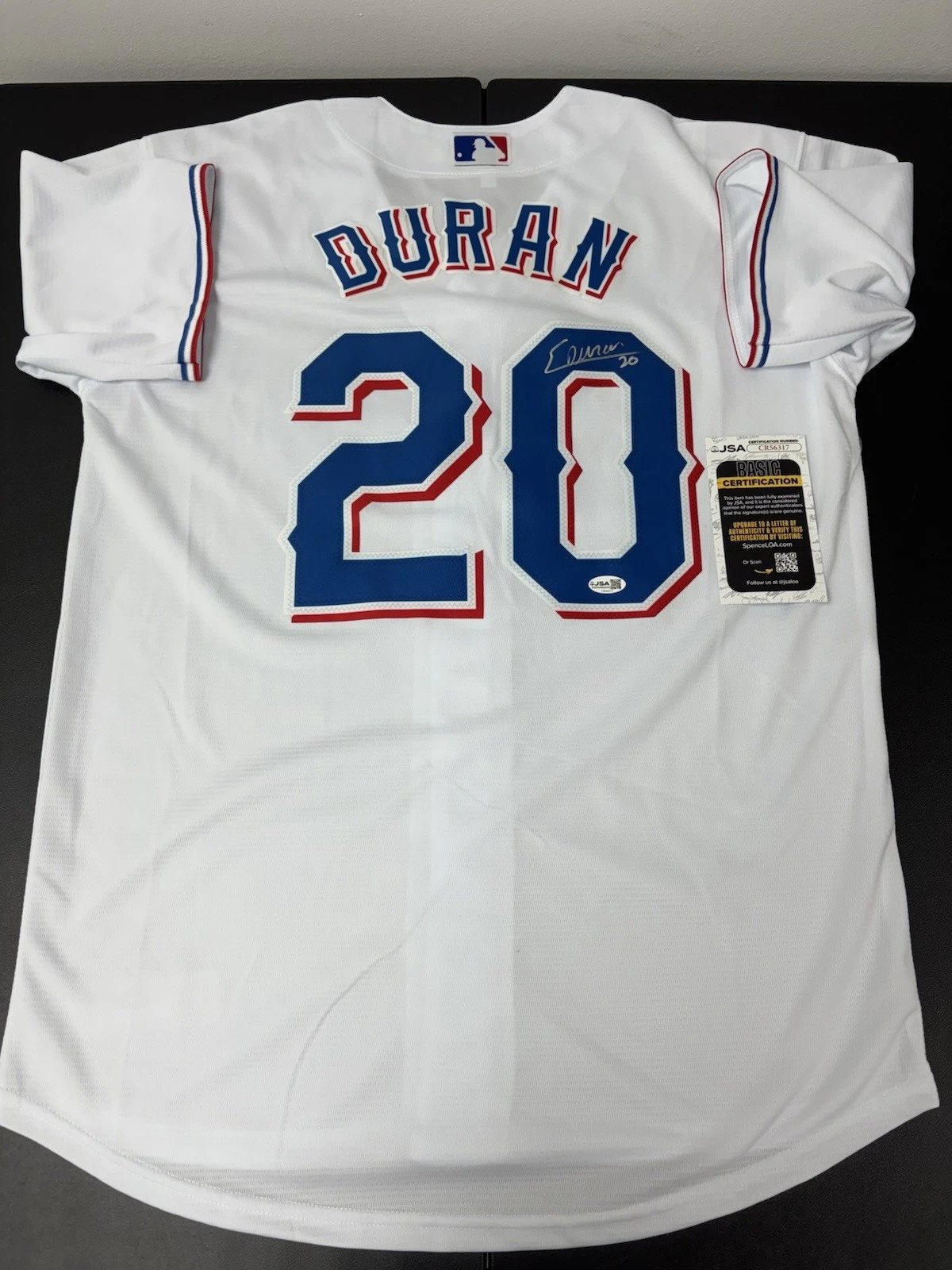 Ezequiel Duran Signed Autographed Jersey Texas Rangers. JSA Coa