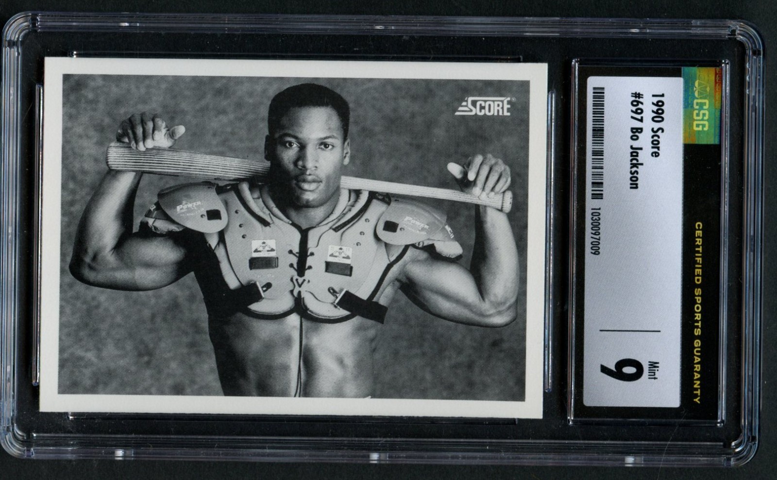 Bo Jackson #697 Score 1990 Football Trading Card CSG 9 Mint