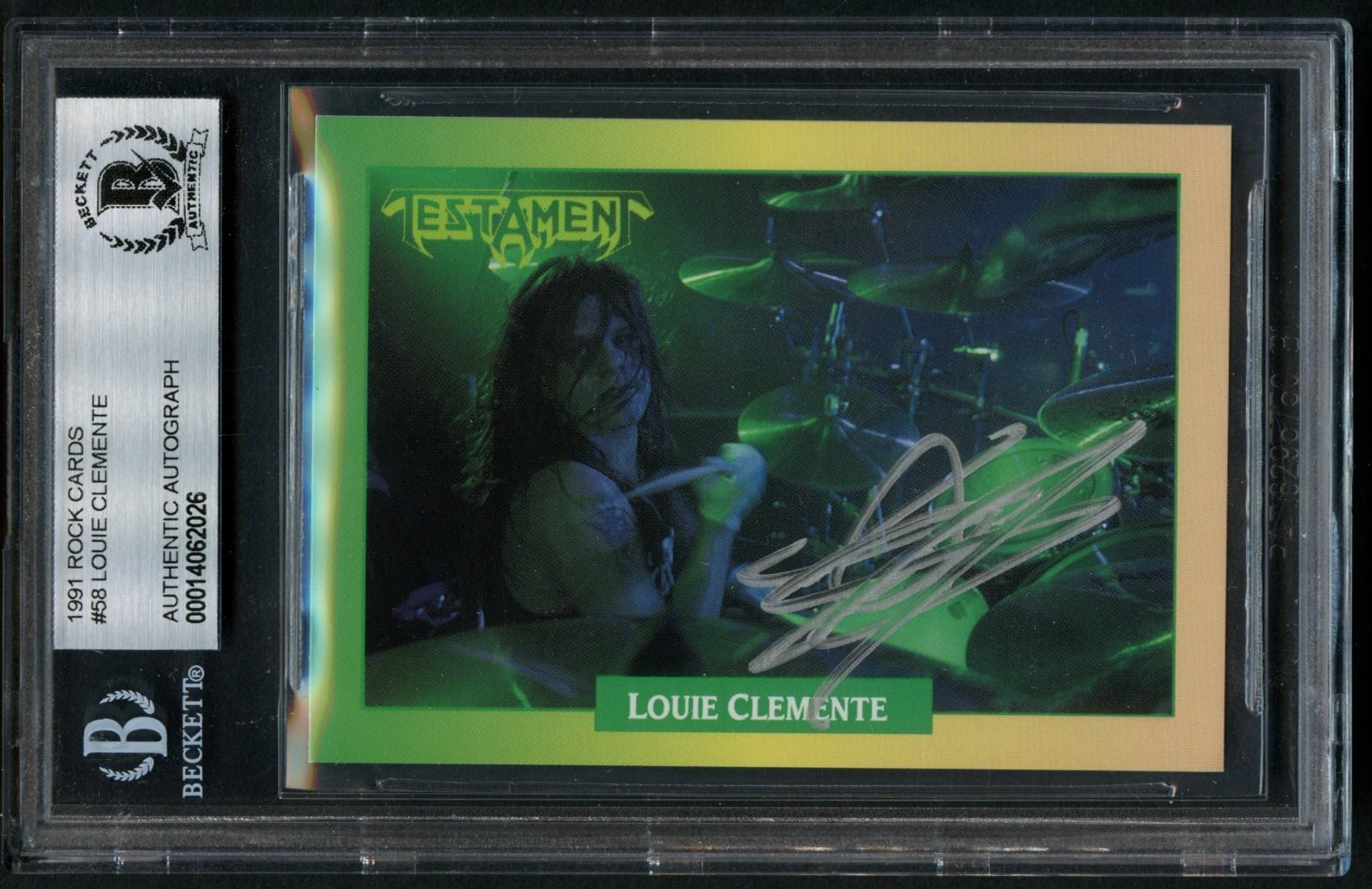 Louie Clemente #58 signed autograph auto 1991 Rock Cards Testament Card BAS Slab