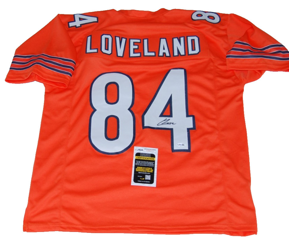 COLSTON LOVELAND signed (CHICAGO BEARS)  Orange football jersey JSA CR86371