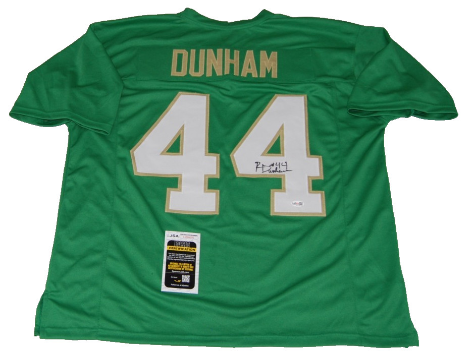 RODNEY DUNHAM signed (NOTRE DAME FIGHTING IRISH) football jersey JSA CR86392
