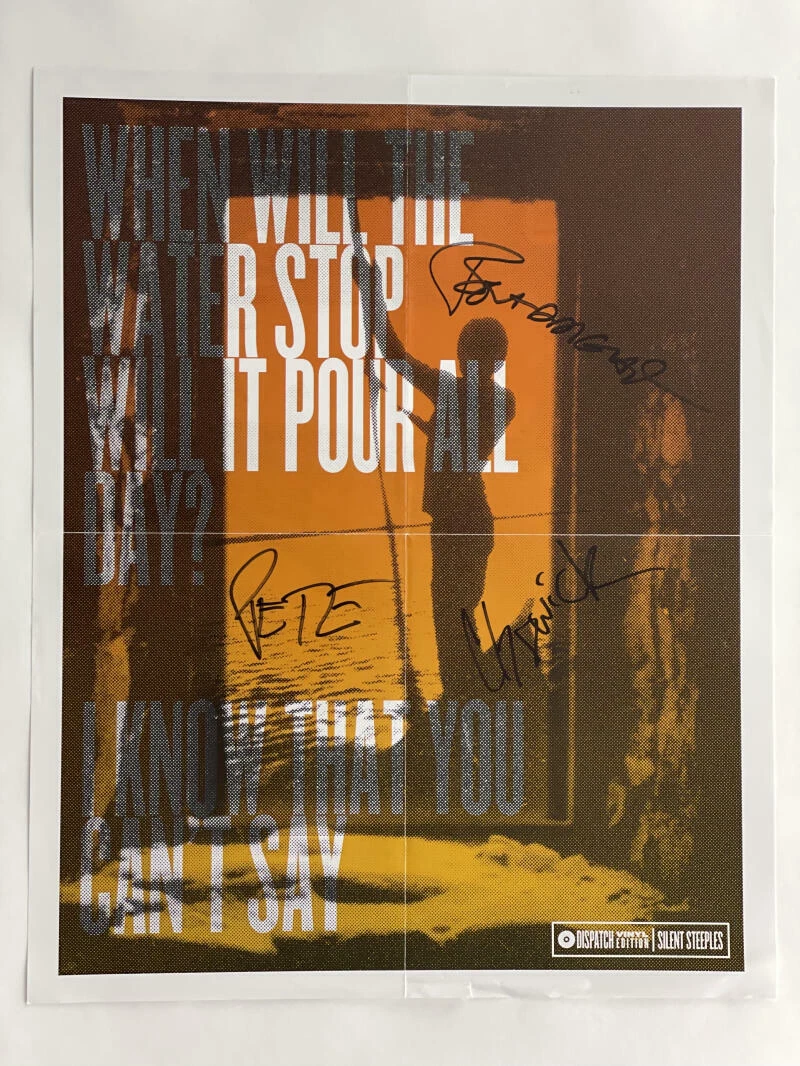 DISPATCH FULL BAND SIGNED AUTOGRAPH 16X20 CONCERT TOUR POSTER - SILENT STEEPLES