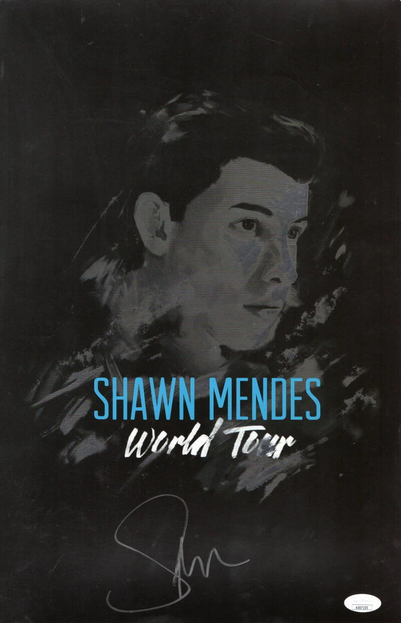 SHAWN MENDES SIGNED AUTOGRAPH 11X17 CONCERT WORLD TOUR POSTER - POP ICON JSA COA