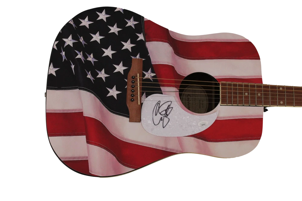 COLE SWINDELL SIGNED AUTOGRAPH CUSTOM AMERICAN FLAG GIBSON EPIPHONE GUITAR  JSA