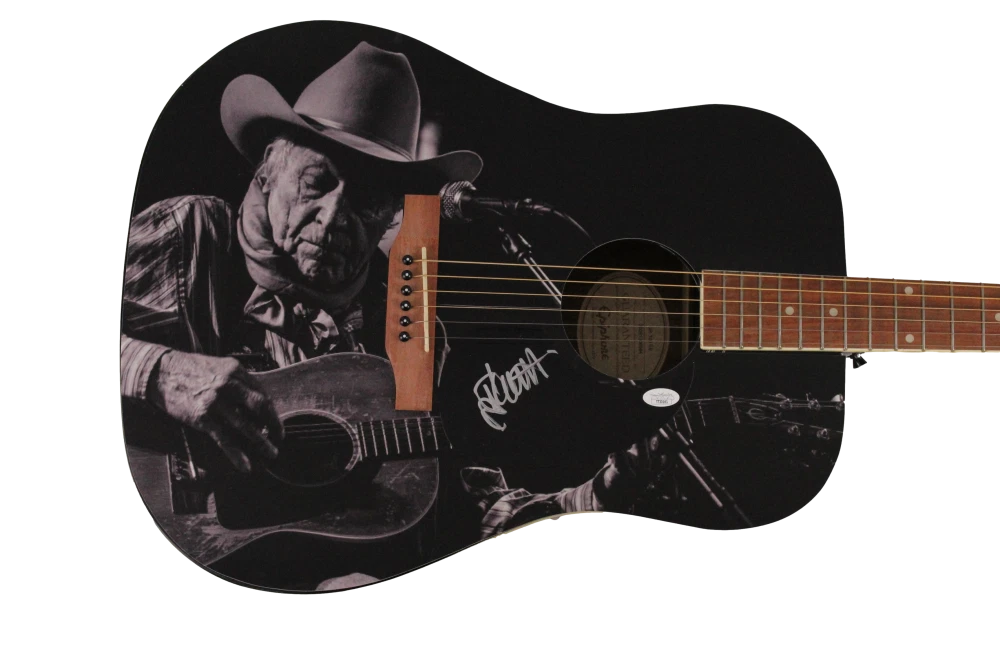 RAMBLIN JACK ELLIOTT SIGNED AUTOGRAPH CUSTOM 1/1 GIBSON EPIPHONE GUITAR W/ JSA