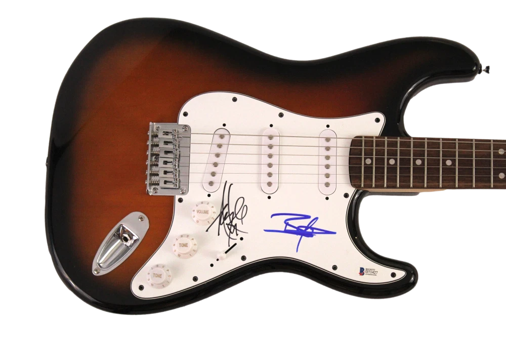 AMY LEE & BEN MOODY SIGNED AUTOGRAPH FS FENDER ELECTRIC GUITAR - EVANESCENCE BAS