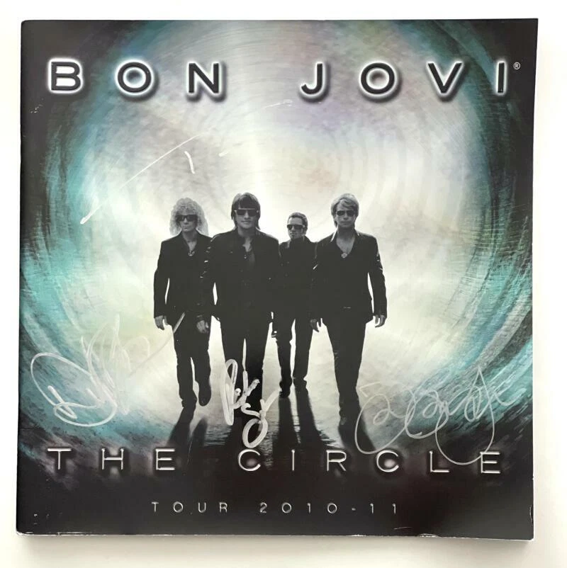 JON BON JOVI FUL BAND (X4) SIGNED AUTOGRAPH THE CIRCLE TOUR PROGRAM - RARE! JSA