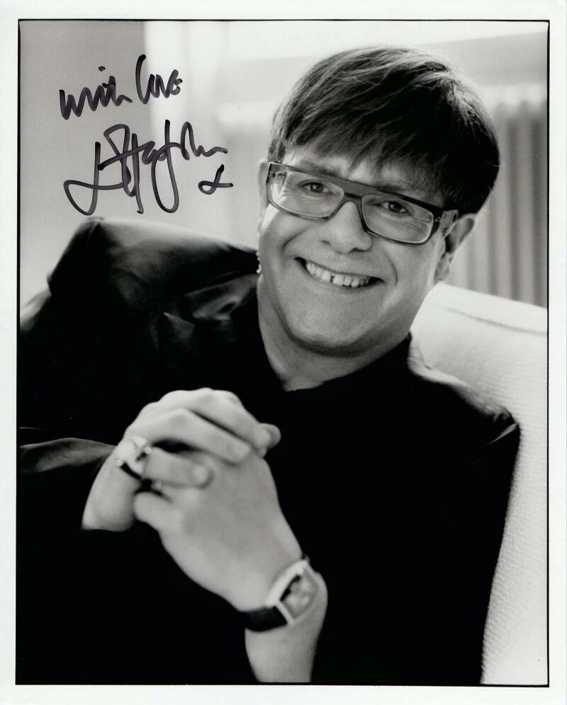 ELTON JOHN SIGNED AUTOGRAPH 8X10 PHOTO - SLEEP WITH THE PAST MADE IN ENGLAND JSA