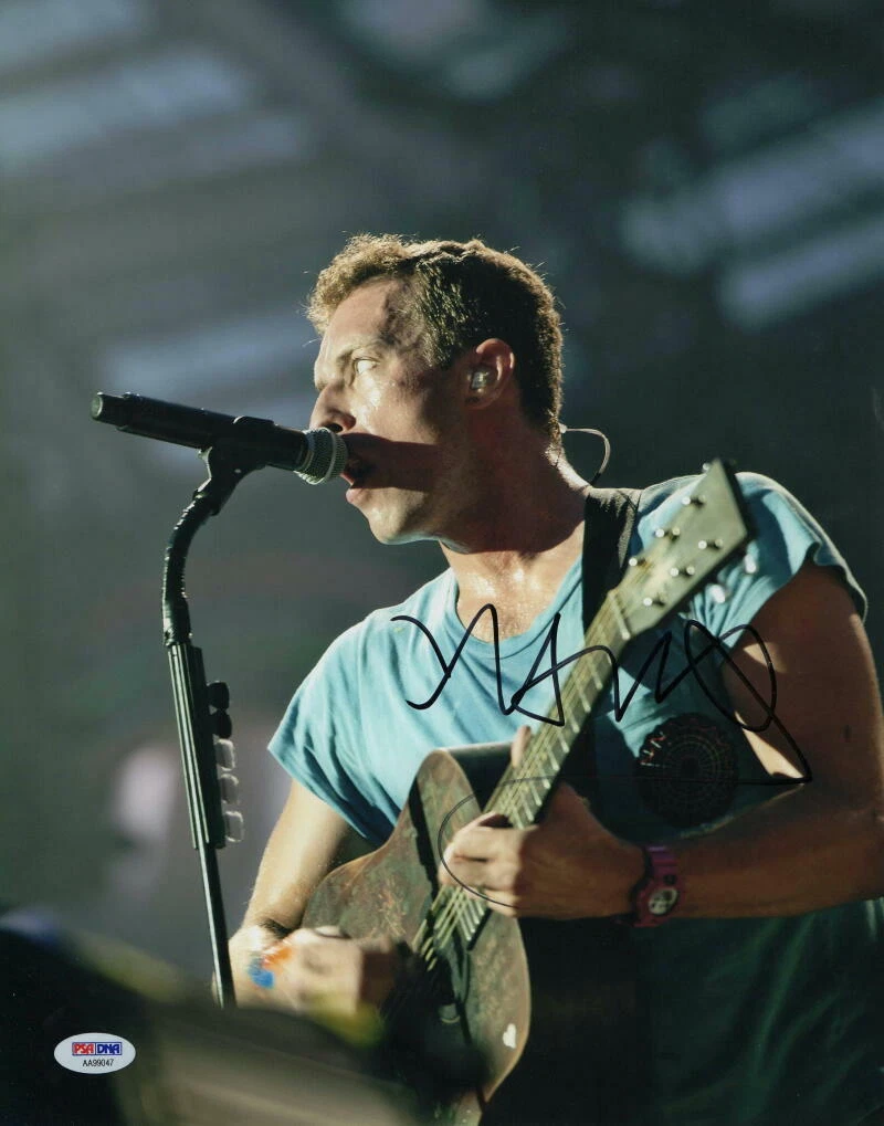 CHRIS MARTIN SIGNED AUTOGRAPH 11X14 PHOTO - COLDPLAY STUD, PARACHUTES W/ PSA