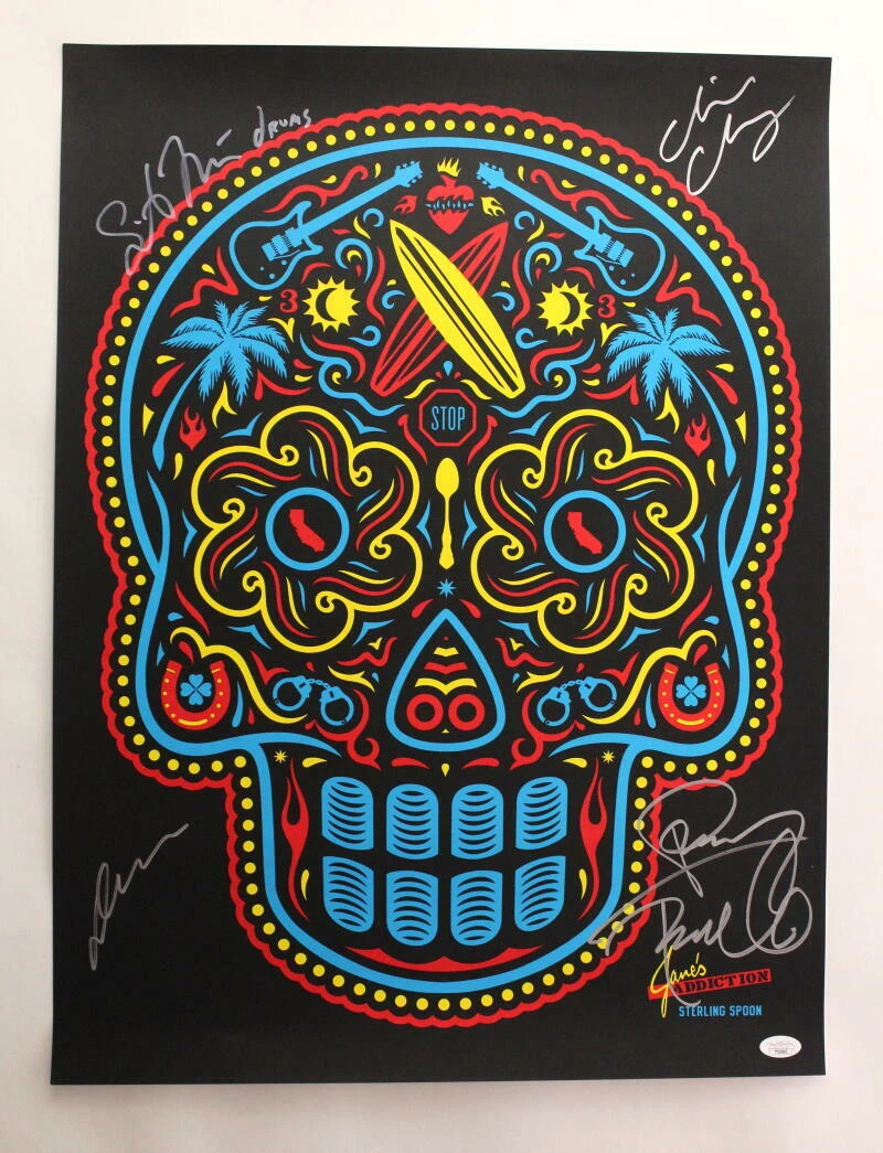 JANE'S ADDICTION x4 SIGNED AUTOGRAPH 18X24 CONCERT TOUR POSTER DAVE NAVARRO JSA
