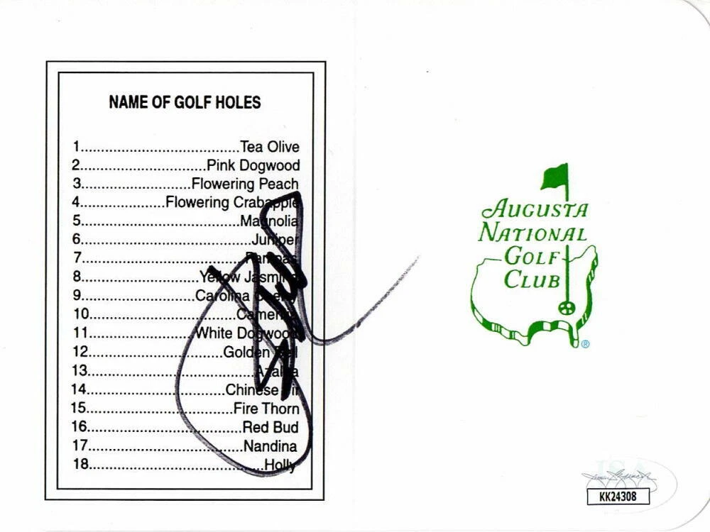 JORDAN SPIETH SIGNED AUTOGRAPH AUGUSTA NATIONAL SCORECARD MASTERS CHAMPION   JSA