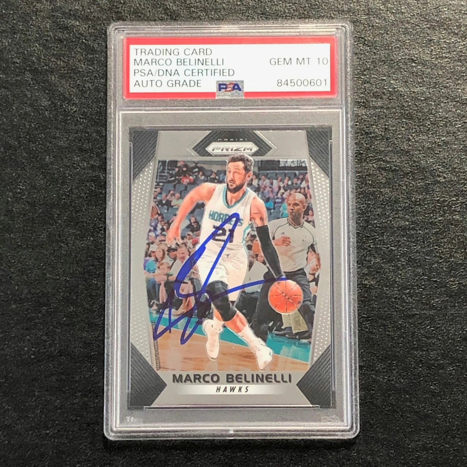 2017-18 Panini Prizm #106 Marco Belinelli Signed Card AUTO 10 PSA Slabbed Hornet