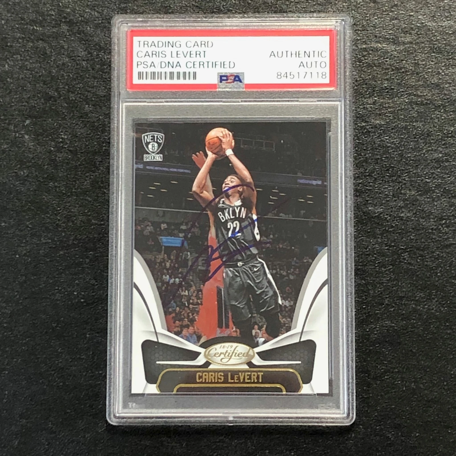 2018-19 Panini Certified #85 Caris LeVert Signed Card AUTO PSA Slabbed Nets