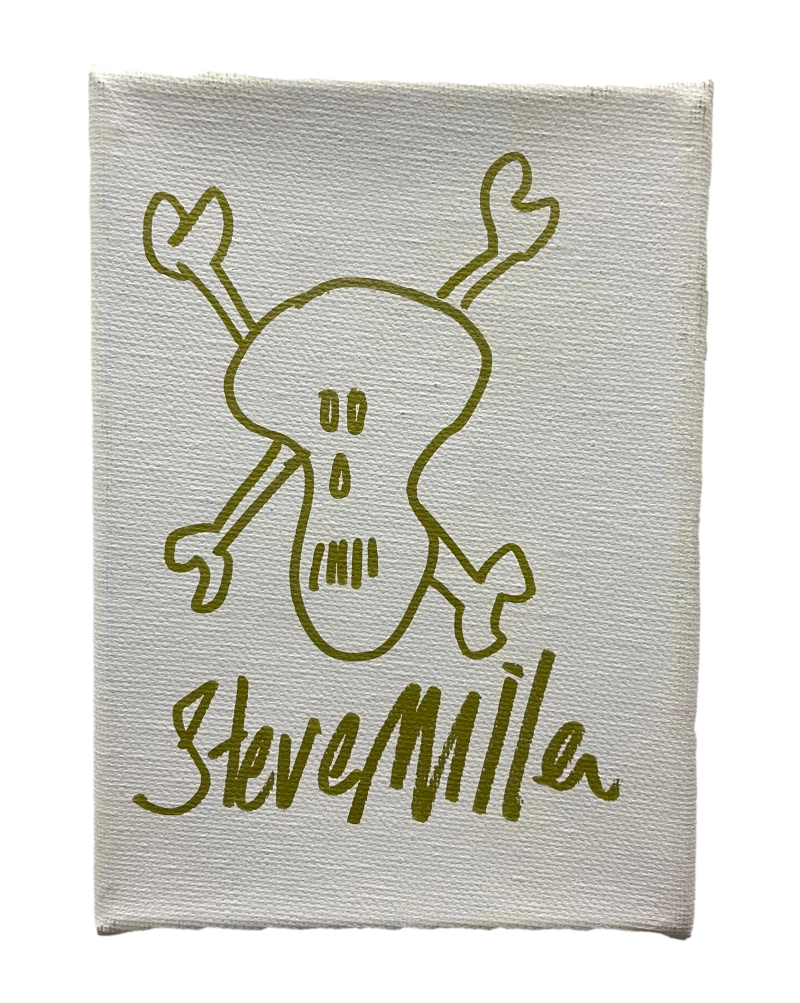 STEVE MILLER SIGNED AUTOGRAPH 5x7 STRETCHED CANVAS WITH ORIGINAL ART SKETCH BAS