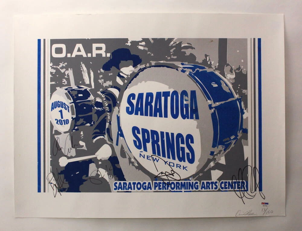 O.A.R. OAR BAND SIGNED AUTOGRAPH 18X24 CONCERT TOUR POSTER SARATOGA SPRINGS PSA