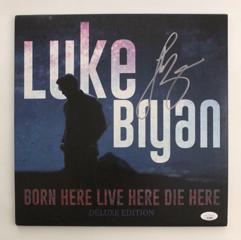 LUKE BRYAN SIGNED AUTOGRAPH ALBUM VINYL RECORD BORN HERE LIVE HERE DIE HERE JSA