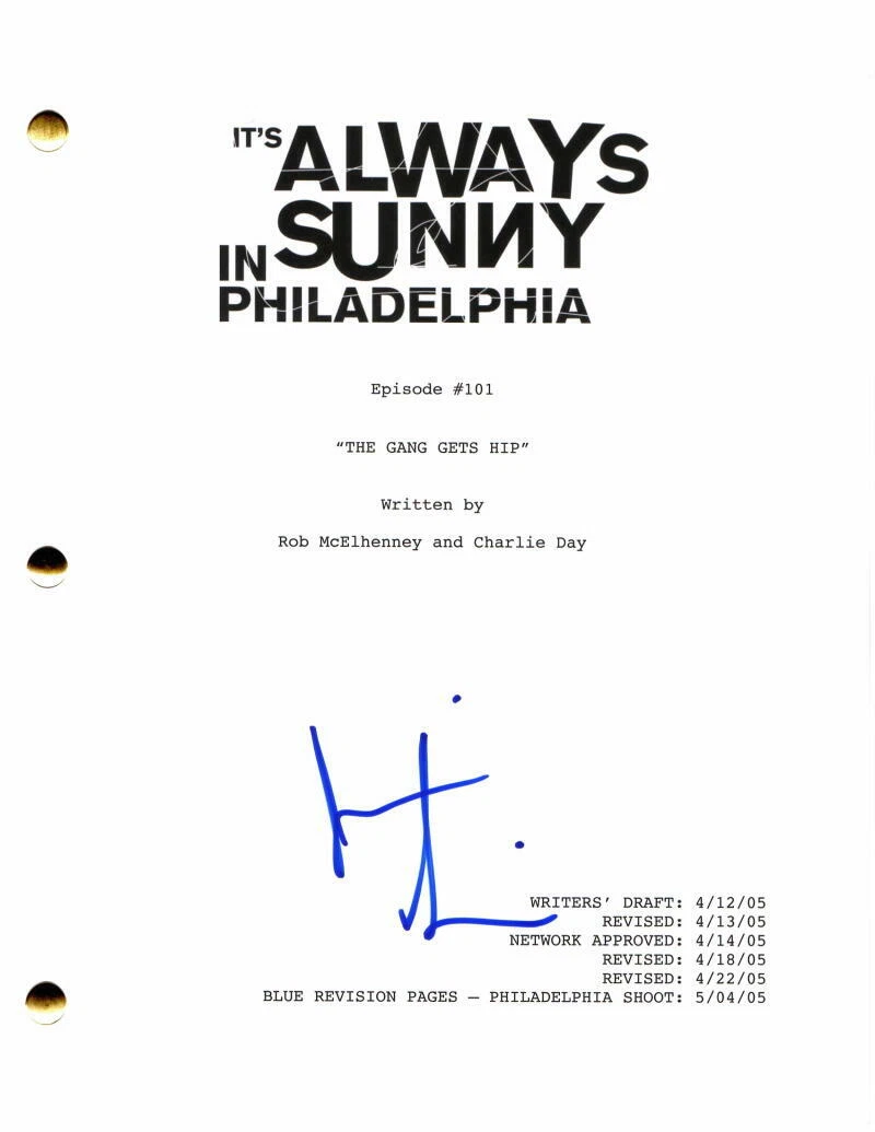 JIMMI SIMPSON SIGNED AUTOGRAPH IT'S ALWAYS SUNNY IN PHILADELPHIA PILOT SCRIPT