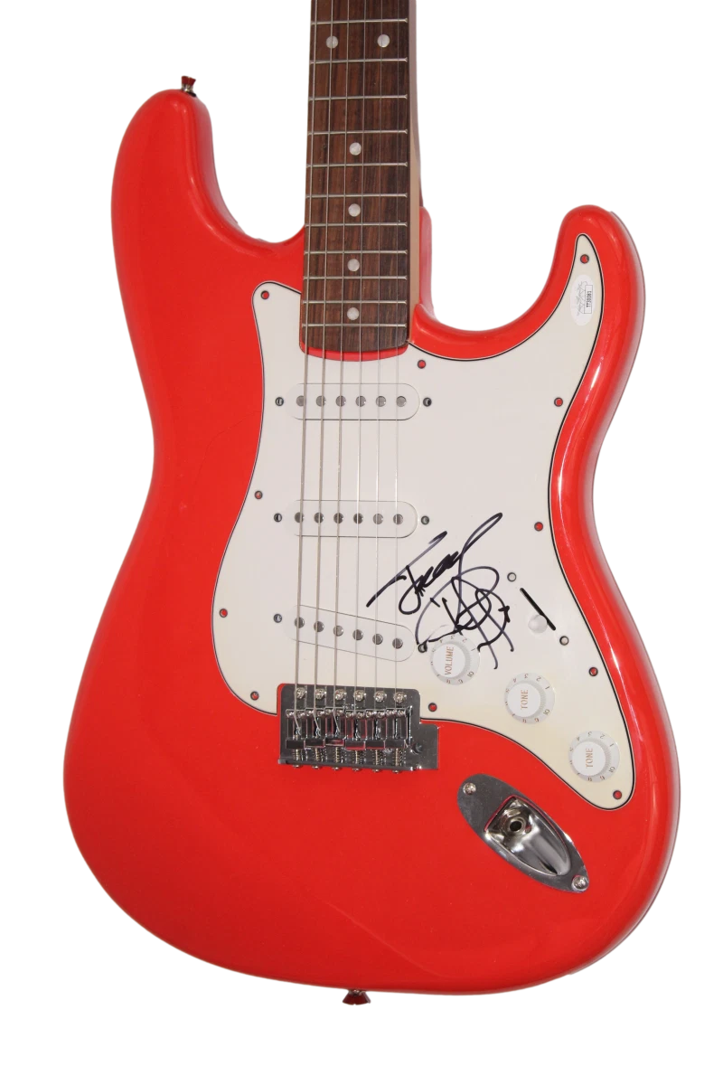 JIMMY CLIFF SIGNED AUTOGRAPH FULL SIZE RED FENDER ELECTRIC GUITAR REGGAE W/ JSA