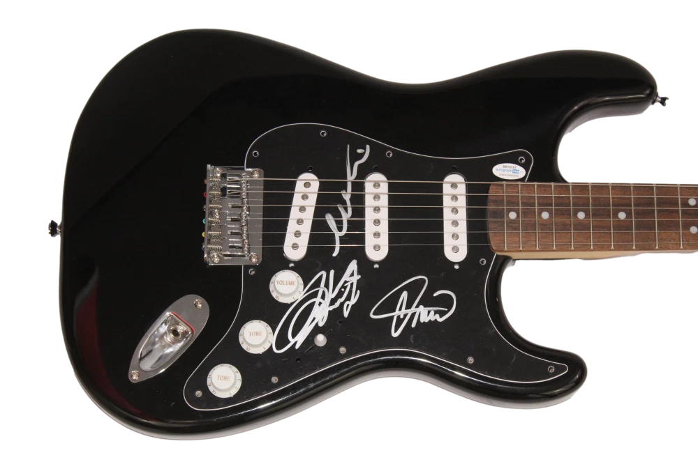 GRETA VAN FLEET BAND (X3) SIGNED AUTOGRAPH BLACK FENDER ELECTRIC GUITAR ACOA COA