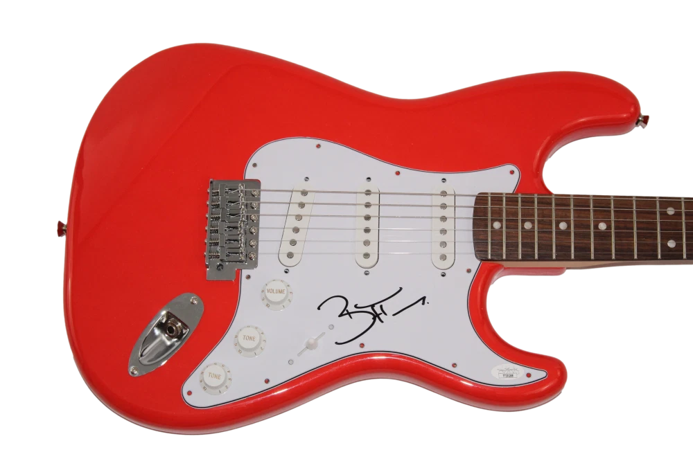 BRANDON FLOWERS SIGNED AUTOGRAPH RED FENDER ELECTRIC GUITAR THE KILLERS w/ JSA