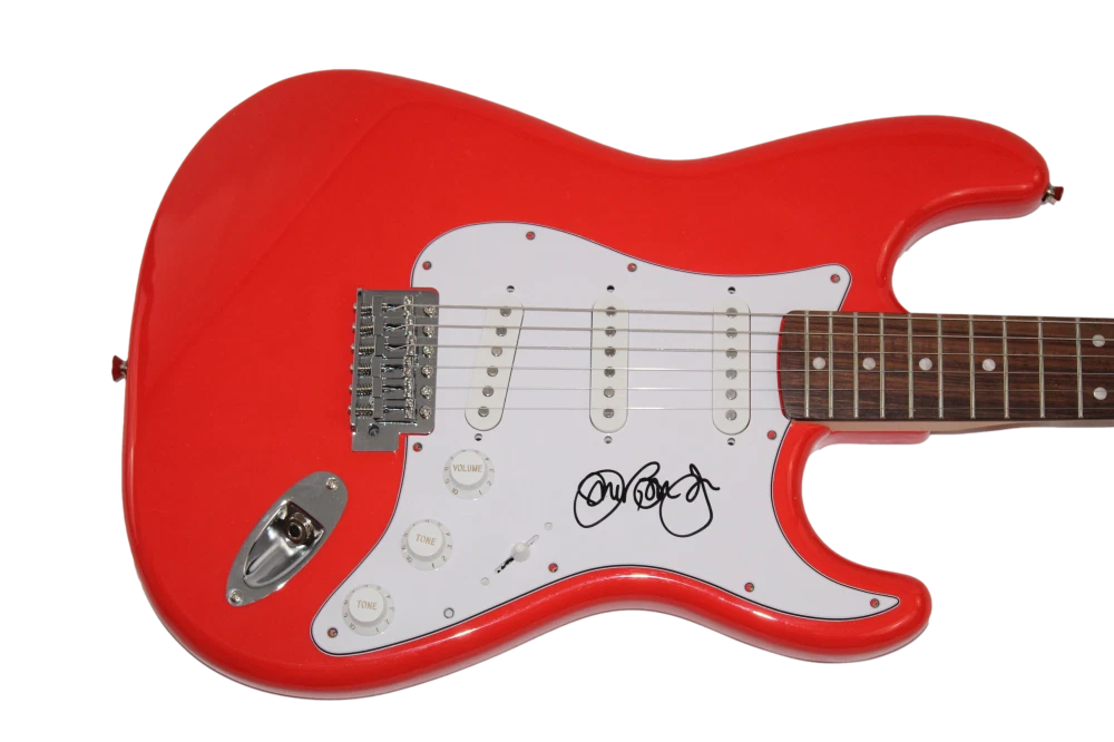 JON BON JOVI SIGNED AUTOGRAPH RED FENDER ELECTRIC GUITAR SLIPPERY WHEN WET JSA