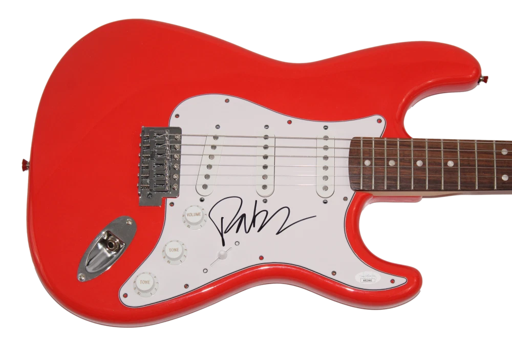 PAT MONAHAN SIGNED AUTOGRAPH FULL SIZE RED FENDER ELECTRIC GUITAR - TRAIN W/ JSA