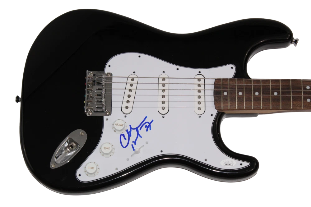 CHARLES BARKLEY SIGNED AUTOGRAPH BLACK FENDER ELECTRIC GUITAR BASKETBALL JSA COA