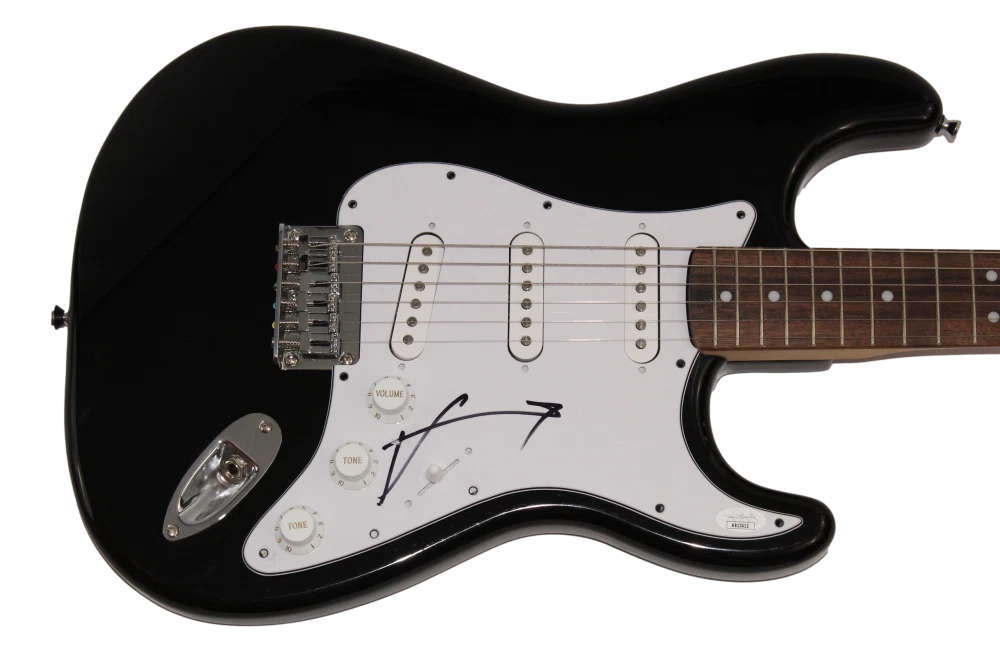 JARED LETO SIGNED AUTOGRAPH BLACK FENDER ELECTRIC GUITAR FIGHT CLUB MORBIUS JSA