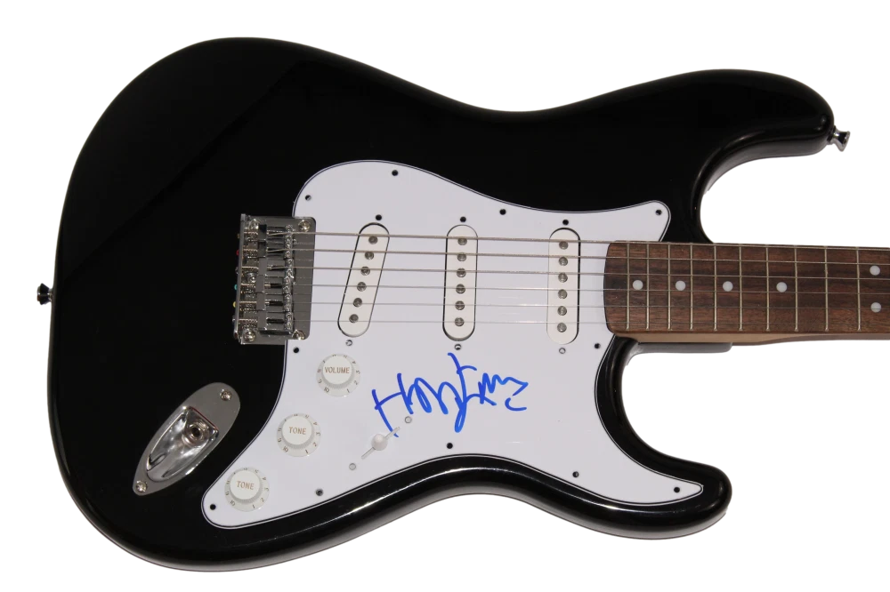 HANS ZIMMER SIGNED AUTOGRAPH BLACK FENDER ELECTRIC GUITAR - THE DARK KNIGHT JSA