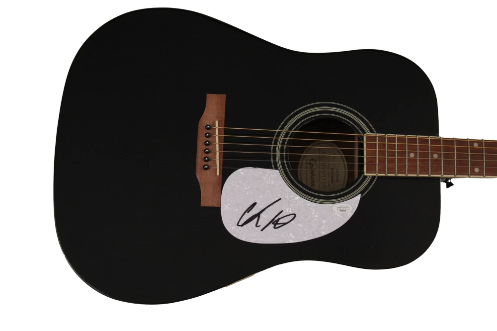 CHRIS LANE SIGNED AUTOGRAPH FULL SIZE GIBSON EPIPHONE ACOUSTIC GUITAR - JSA COA