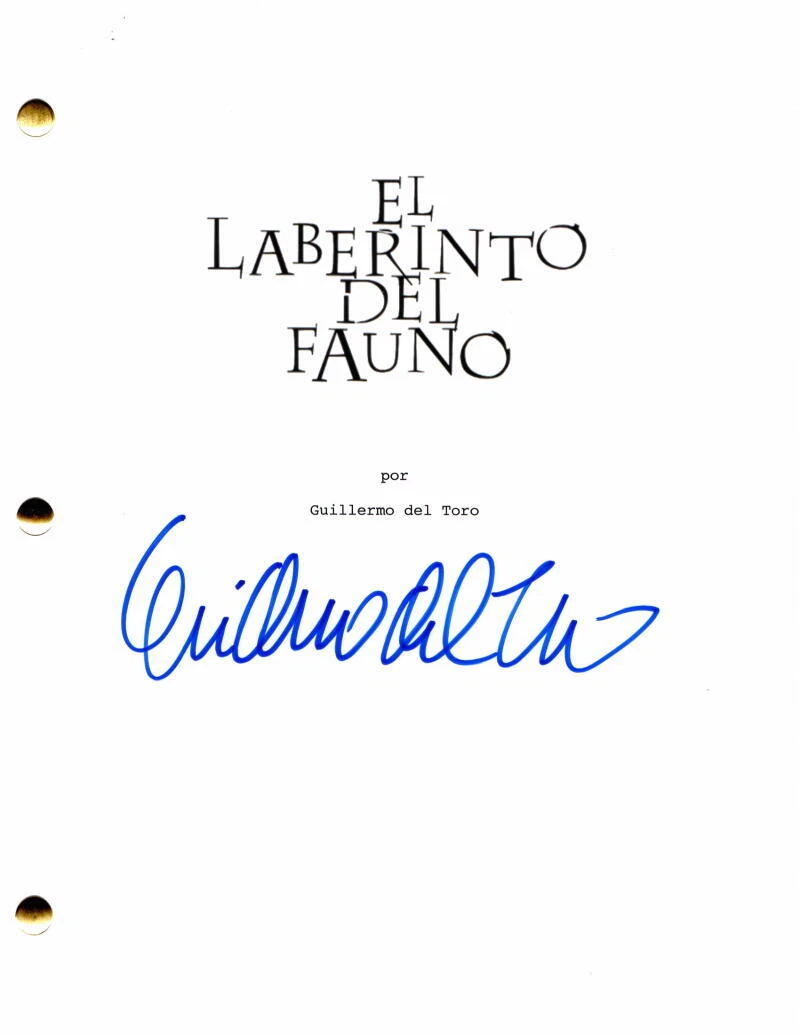 GUILLERMO DEL TORO SIGNED AUTOGRAPH EL LABERINTO DEL FAUNO FULL MOVIE SCRIPT COLLECTIBLE MEMORABILIA
