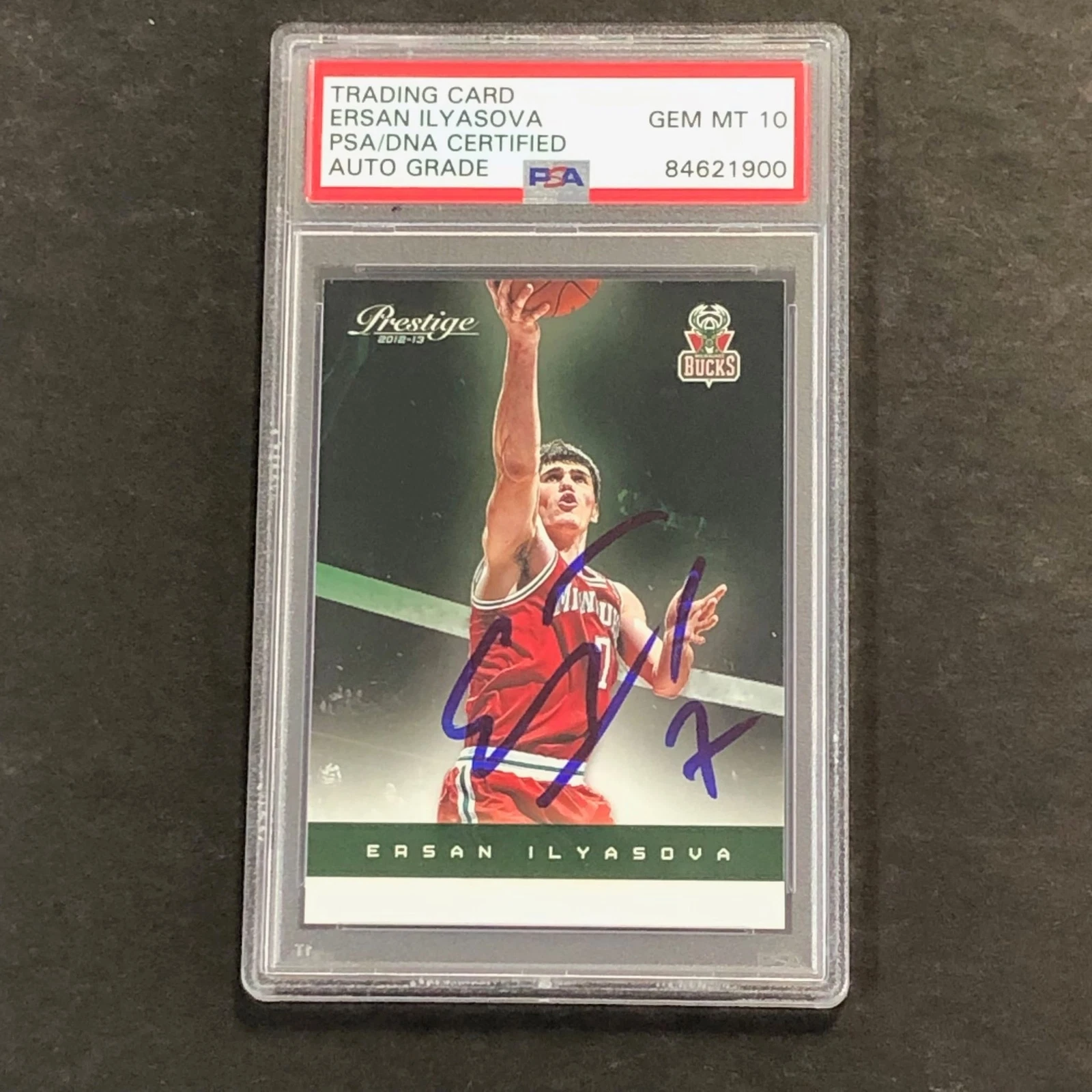 2012-13 Prestige Basketball #76 Ersan Ilyasova Signed Card AUTO 10 PSA Slabbed B