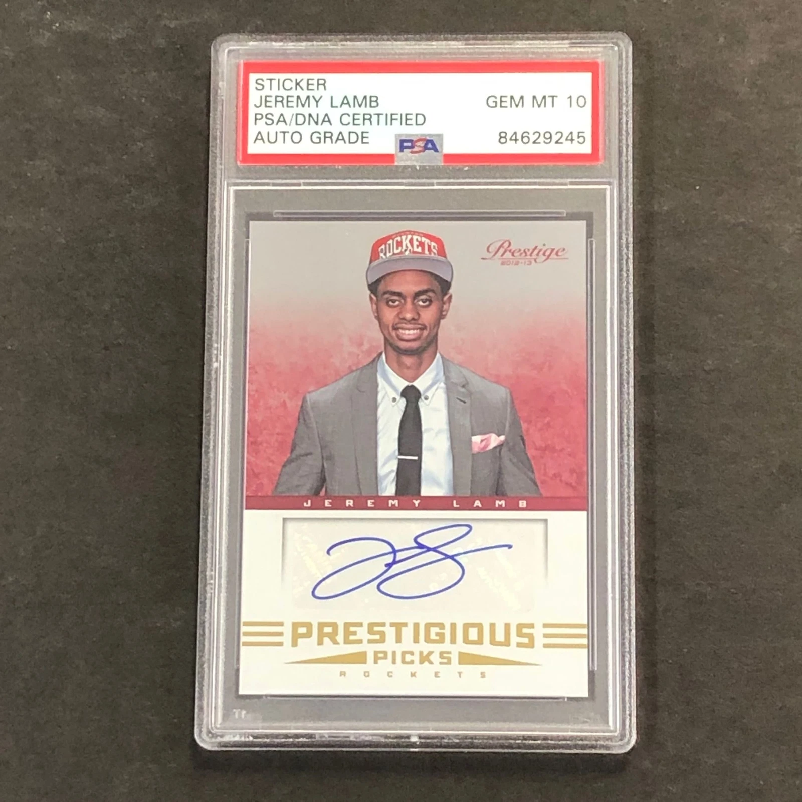 2012-13 Prestige Prestigious Picks #56 Jeremy Lamb Signed Card AUTO 10 PSA Slabb