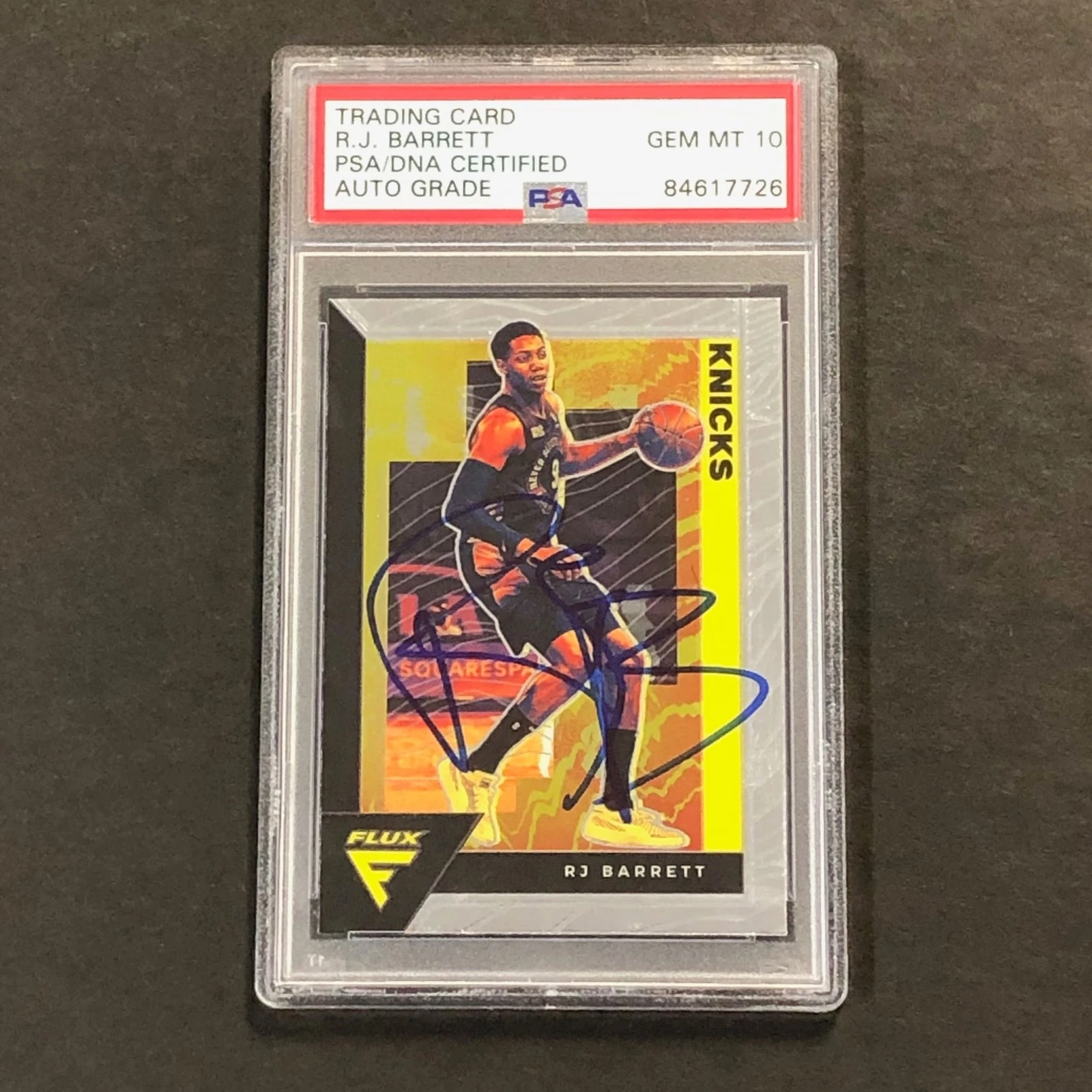 2020-21 Panini Flux #116 RJ Barrett Signed Card AUTO 10 PSA Slabbed Knicks