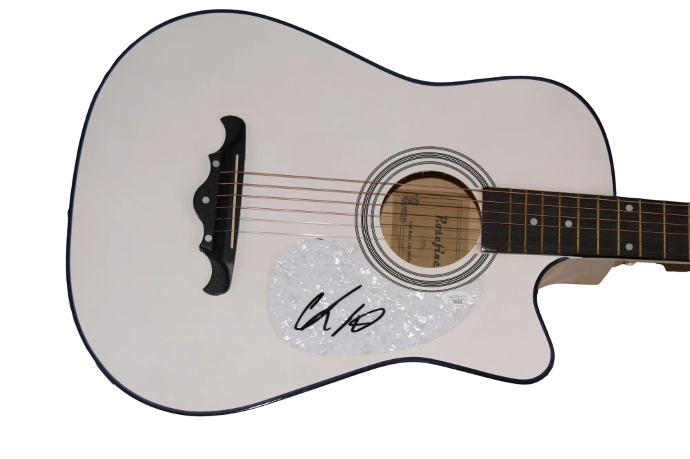 CHRIS LANE SIGNED AUTOGRAPH FULL SIZE ACOUSTIC GUITAR - GIRL PROBLEMS SINGER JSA