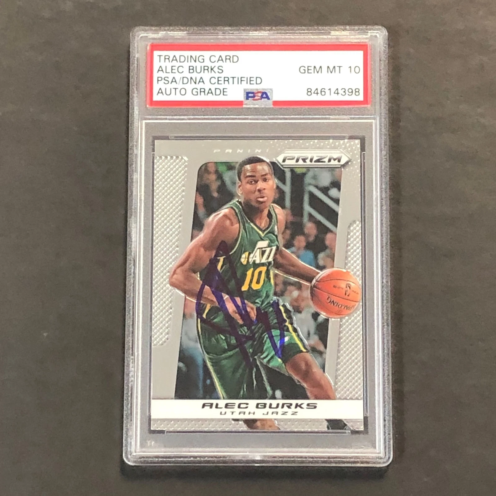 2013-14 Panini Prizm #162 Alec Burks Signed Card Auto Gem Mint 10 PSA/DNA Encaps