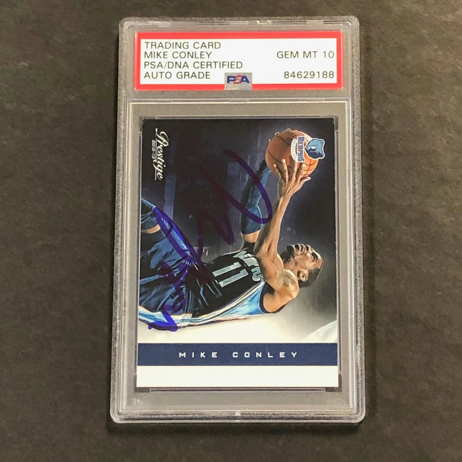 2012-13 Panini Prestige #28 Mike Conley signed Auto 10 Card PSA/DNA Slabbed Griz