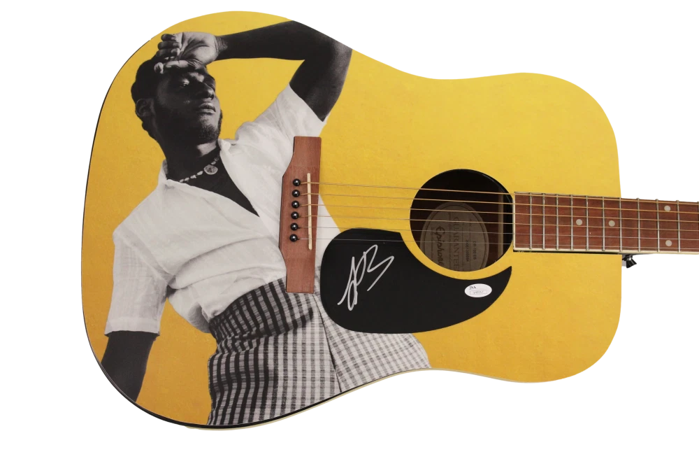 LEON BRIDGES SIGNED AUTOGRAPH CUSTOM 1/1 GIBSON EPIPHONE ACOUSTIC GUITAR JSA COA