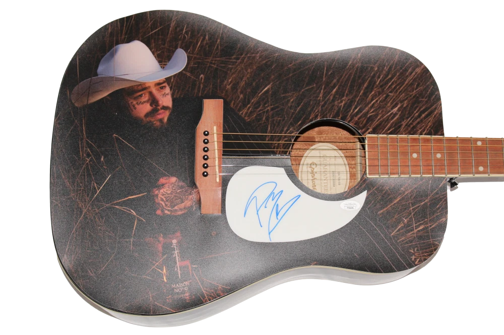 POST MALONE SIGNED AUTOGRAPH CUSTOM 1/1 GIBSON EPIPHONE ACOUSTIC GUITAR JSA COA