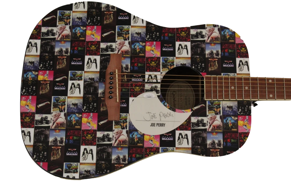 JOE PERRY SIGNED AUTOGRAPH CUSTOM 1/1 EPIPHONE ACOUSTIC GUITAR AEROSMITH JSA COA