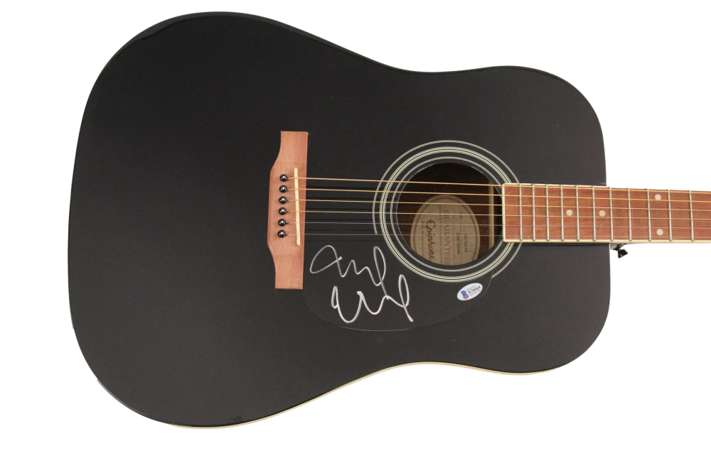 MIKE MCCREADY SIGNED AUTOGRAPH GIBSON EPIPHONE ACOUSTIC GUITAR PEARL JAM BAS COA