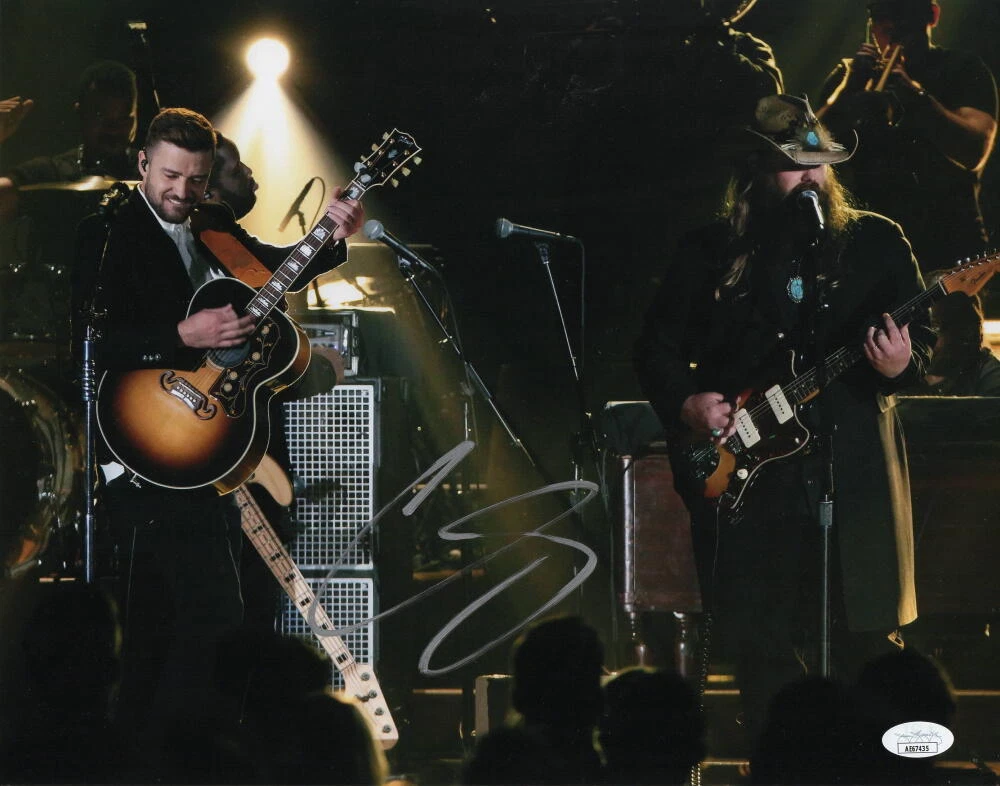 CHRIS STAPLETON SIGNED AUTOGRAPH 11X14 PHOTO - w/ JUSTIN TIMBERLAKE RARE JSA COA
