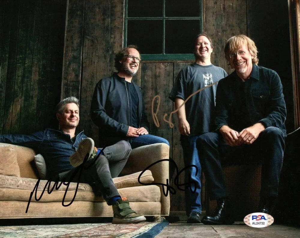 TREY ANASTASIO MIKE GORDON PAGE MCCONNELL SIGNED AUTOGRAPH 8X10 PHOTO PHISH PSA