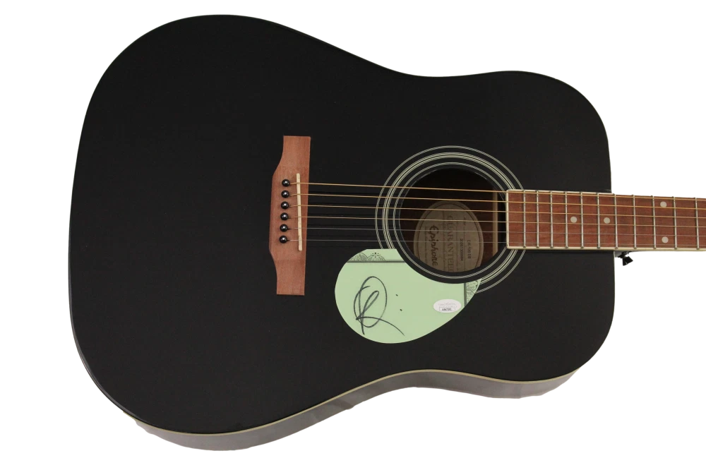 OLIVER RIEDEL SIGNED AUTOGRAPH GIBSON EPIPHONE ACOUSTIC GUITAR - RAMMSTEIN JSA